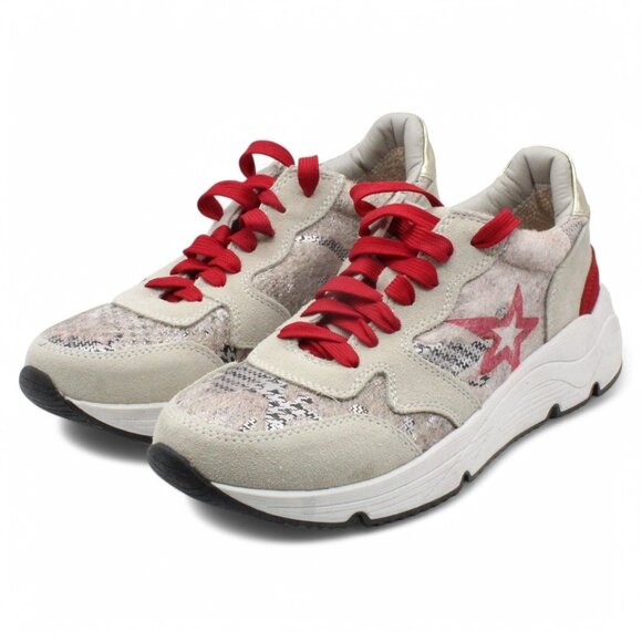 Steven by Steve Madden Price Lace-up Trainer Sneakers - Red Multi - Picture 1 of 8
